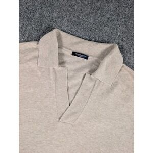 Proper Cloth Mouline Cotton Short Sleeve Knit Polo Shirt Mens M (tag L) Beige